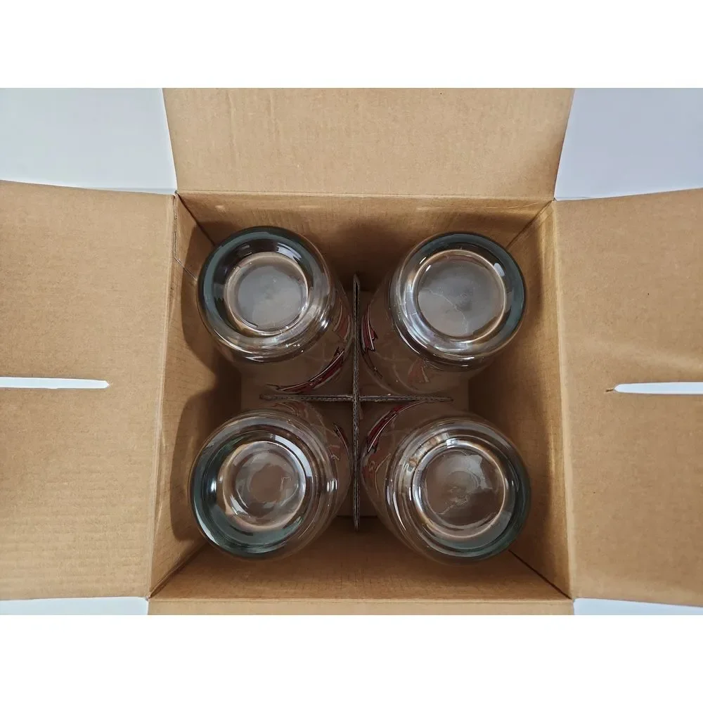 Vintage Gibson Max & Lucy 20oz Tumbler HoHoHo Santa Christmas 4 Drinking Glasses